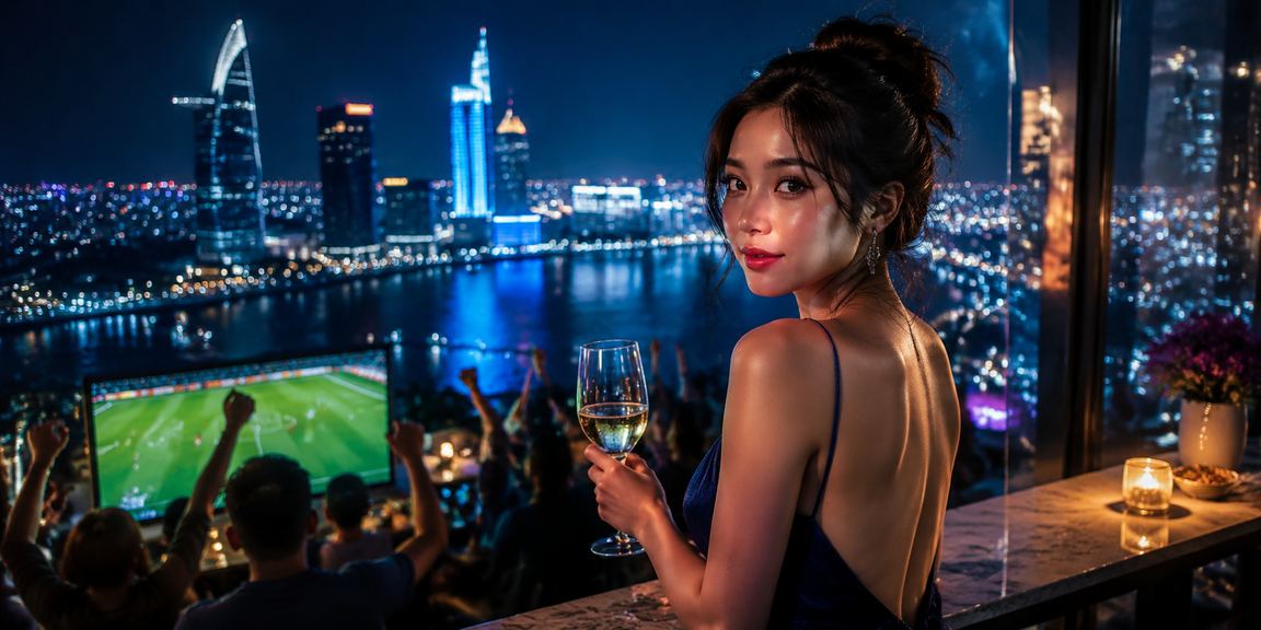 Người dùng tại TP. HCM uống cà phê và xem thông tin cá cược trên điện thoại